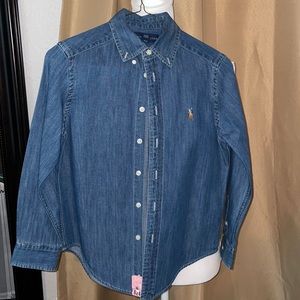 Boys Ralph Lauren Blue Jean button Down Shirt